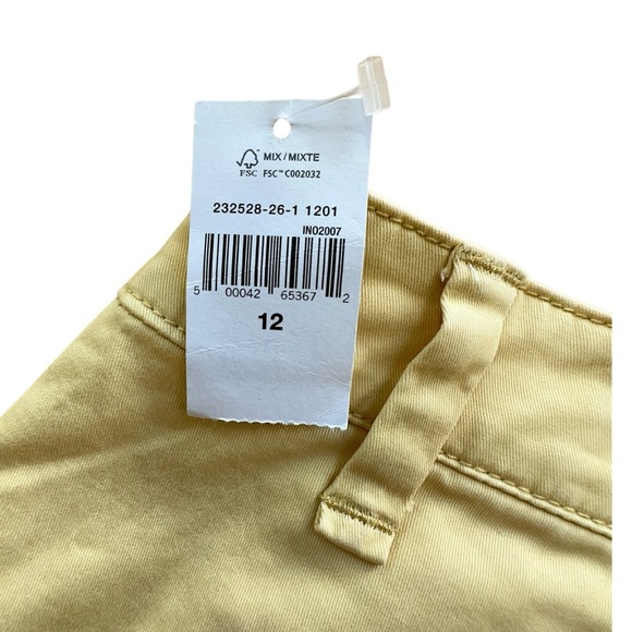 NWT | GAP GIRLFRIEND KHAKI MID RISE STRETCH SOFT BUTTER YELLOW | SIZE: 12 - Picture 8 of 11